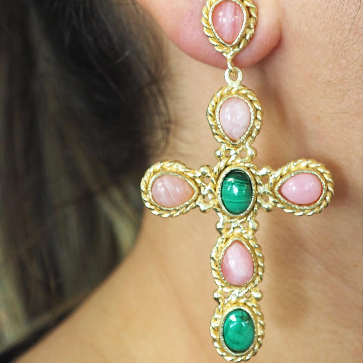 Faith - Malachite Earrings