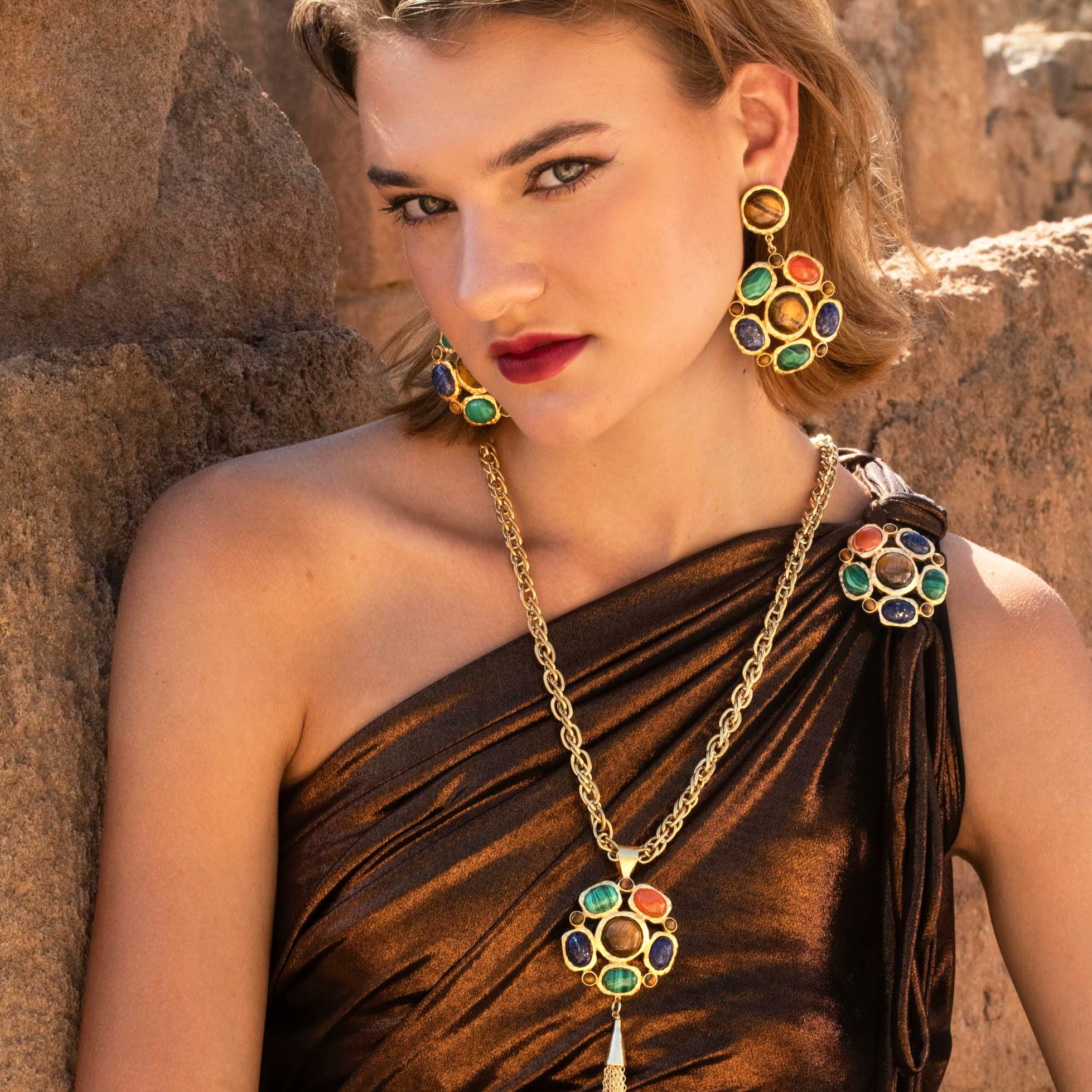 Terre et Feu - Boucles Pendantes