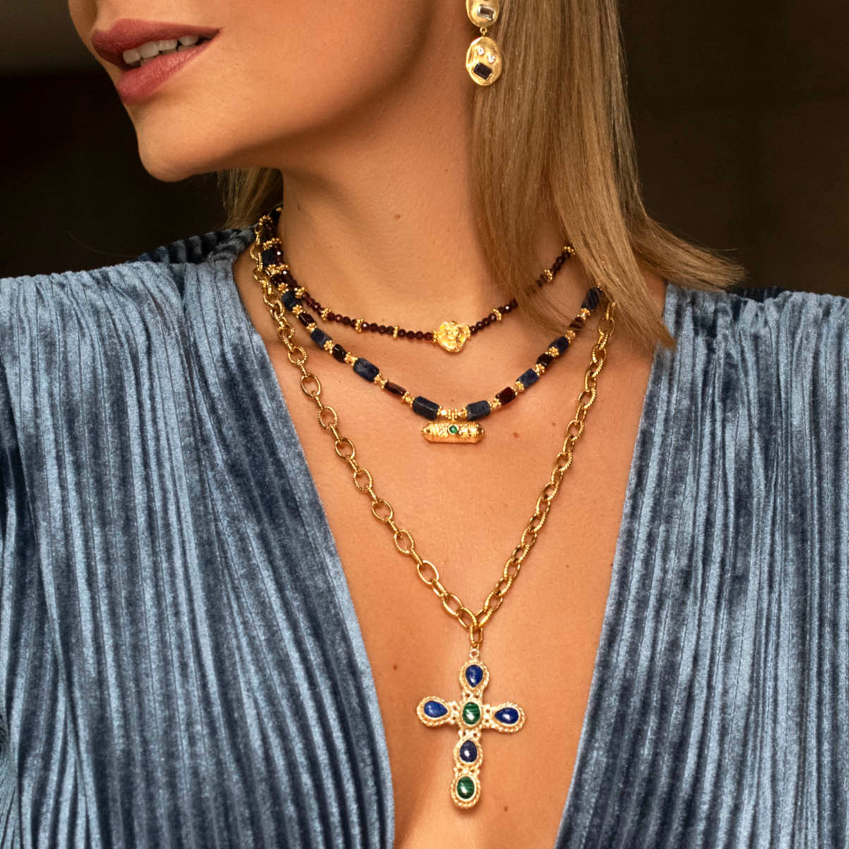 Faith Emotion collier - Lapis et Malachite