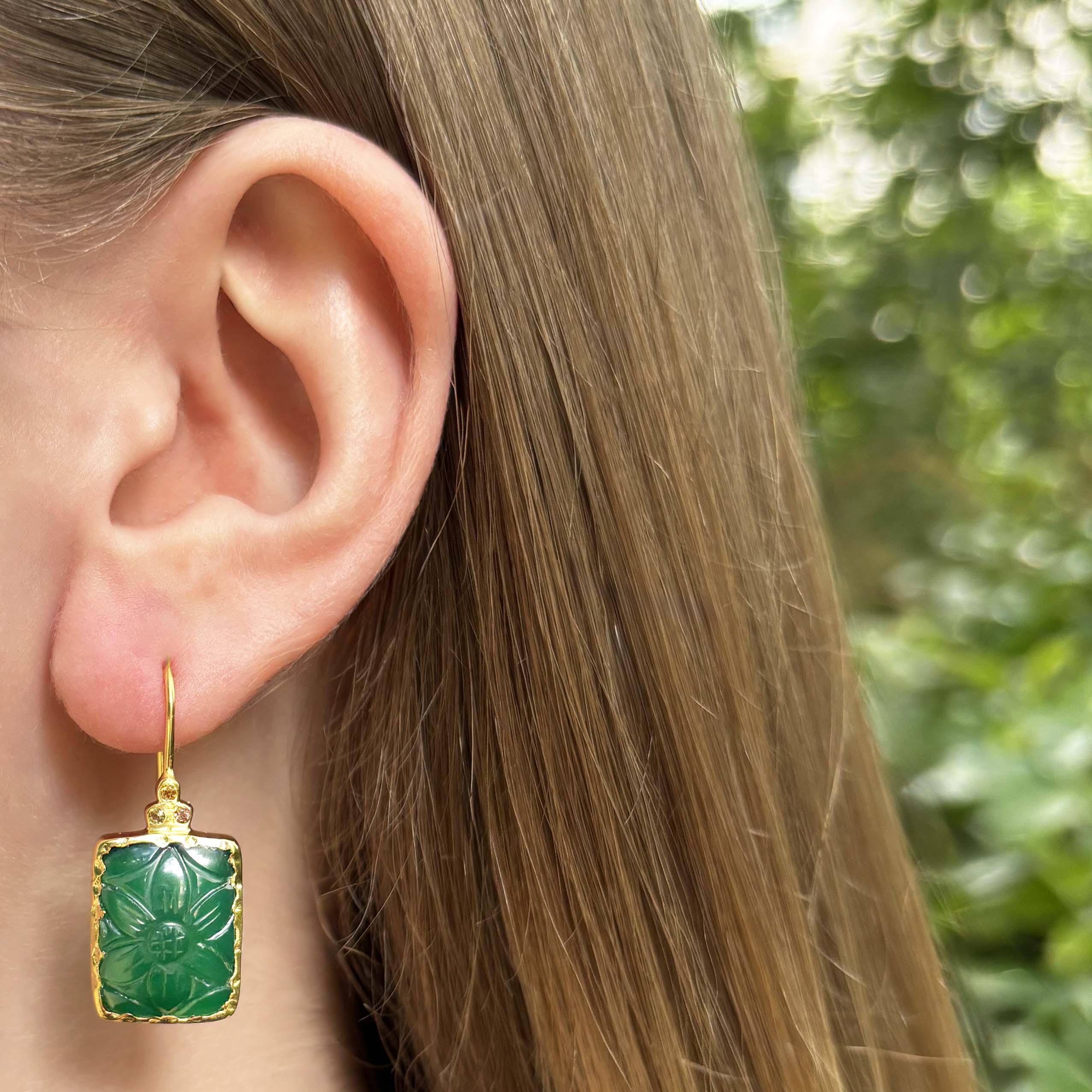 Green Lotus - Boucles d'oreilles