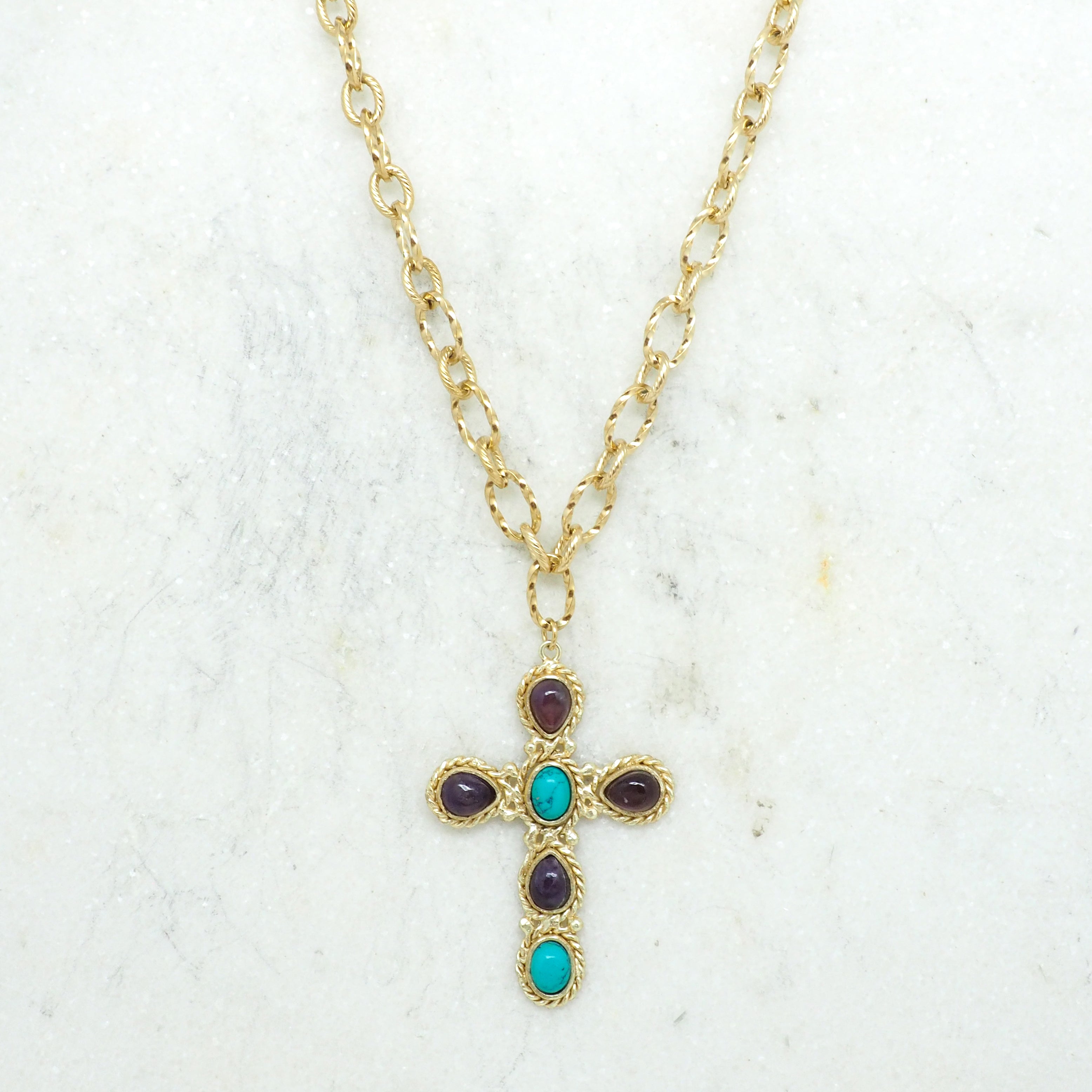 Faith Emotion collier - Turquoise et Amethyste