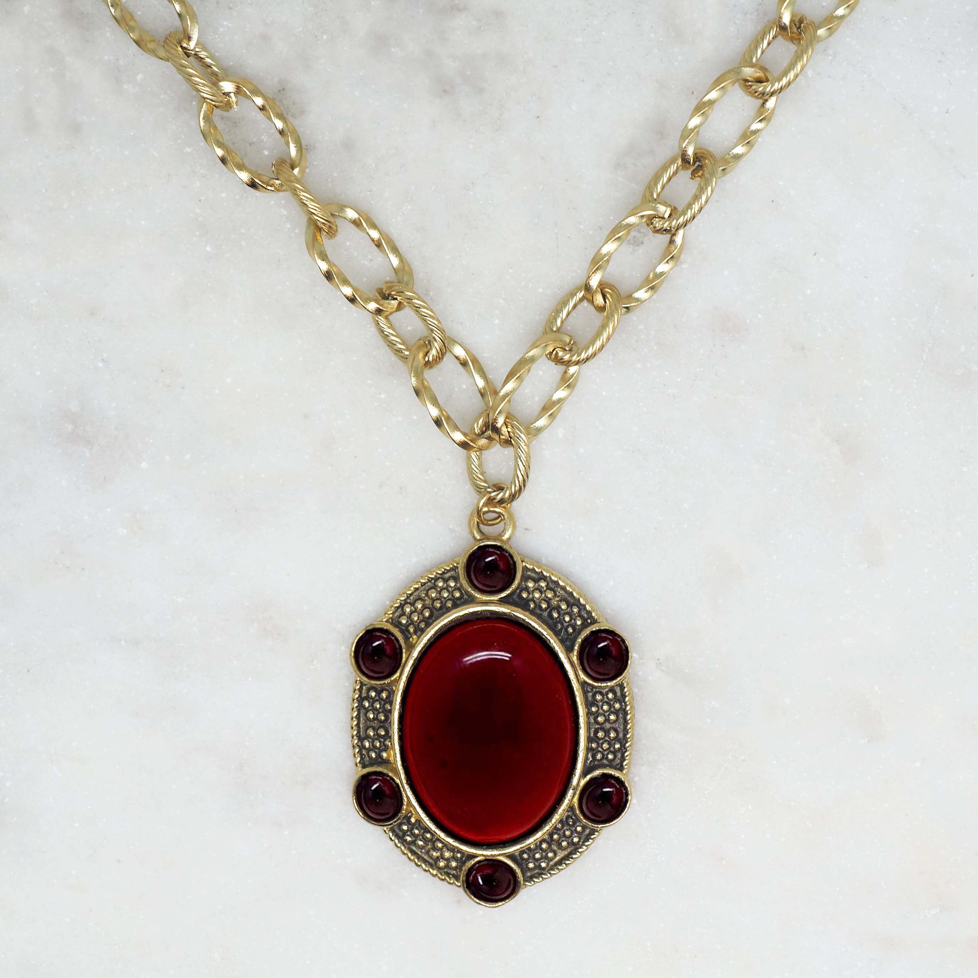 Brooke - Collier Grenat