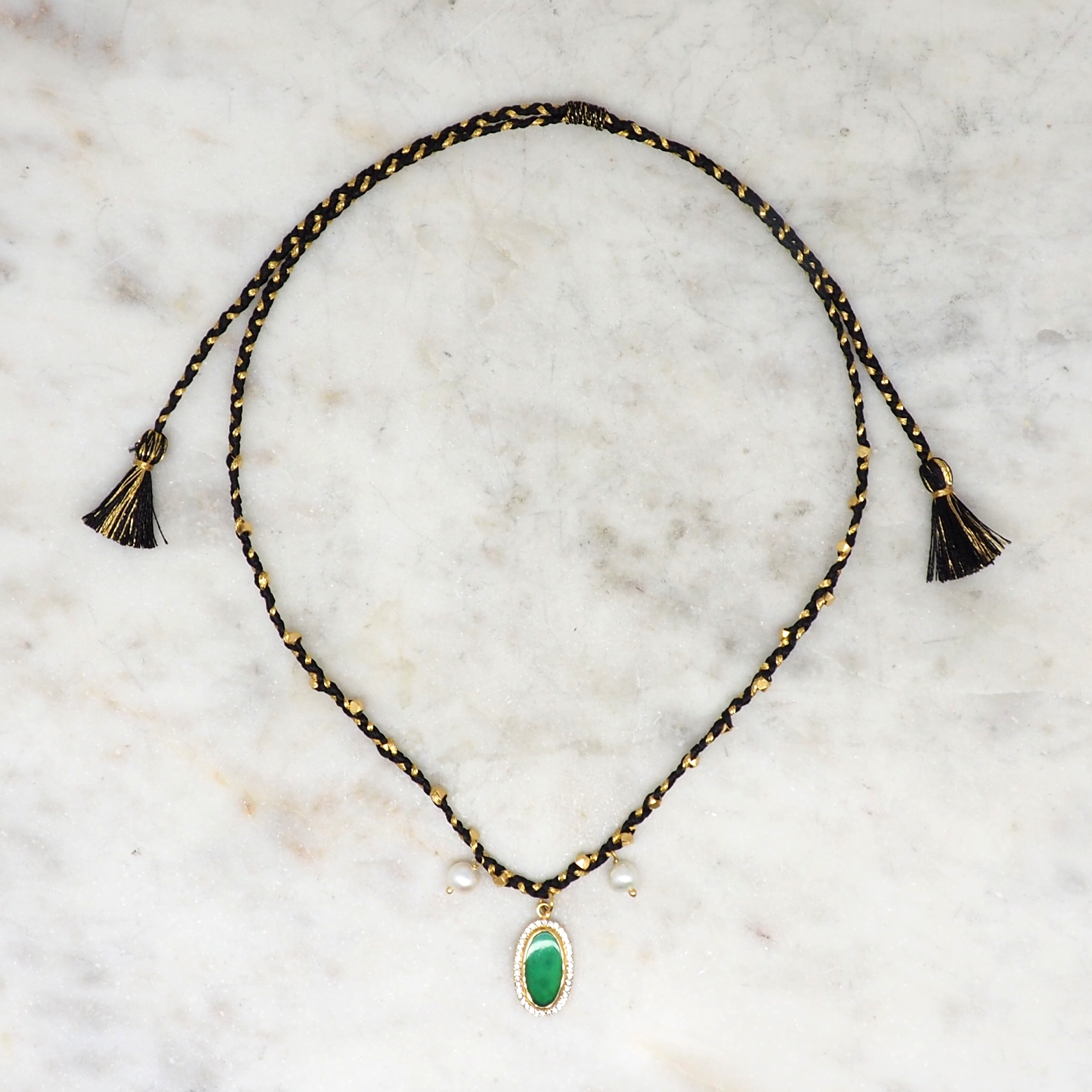Naia collier - Onyx Verte