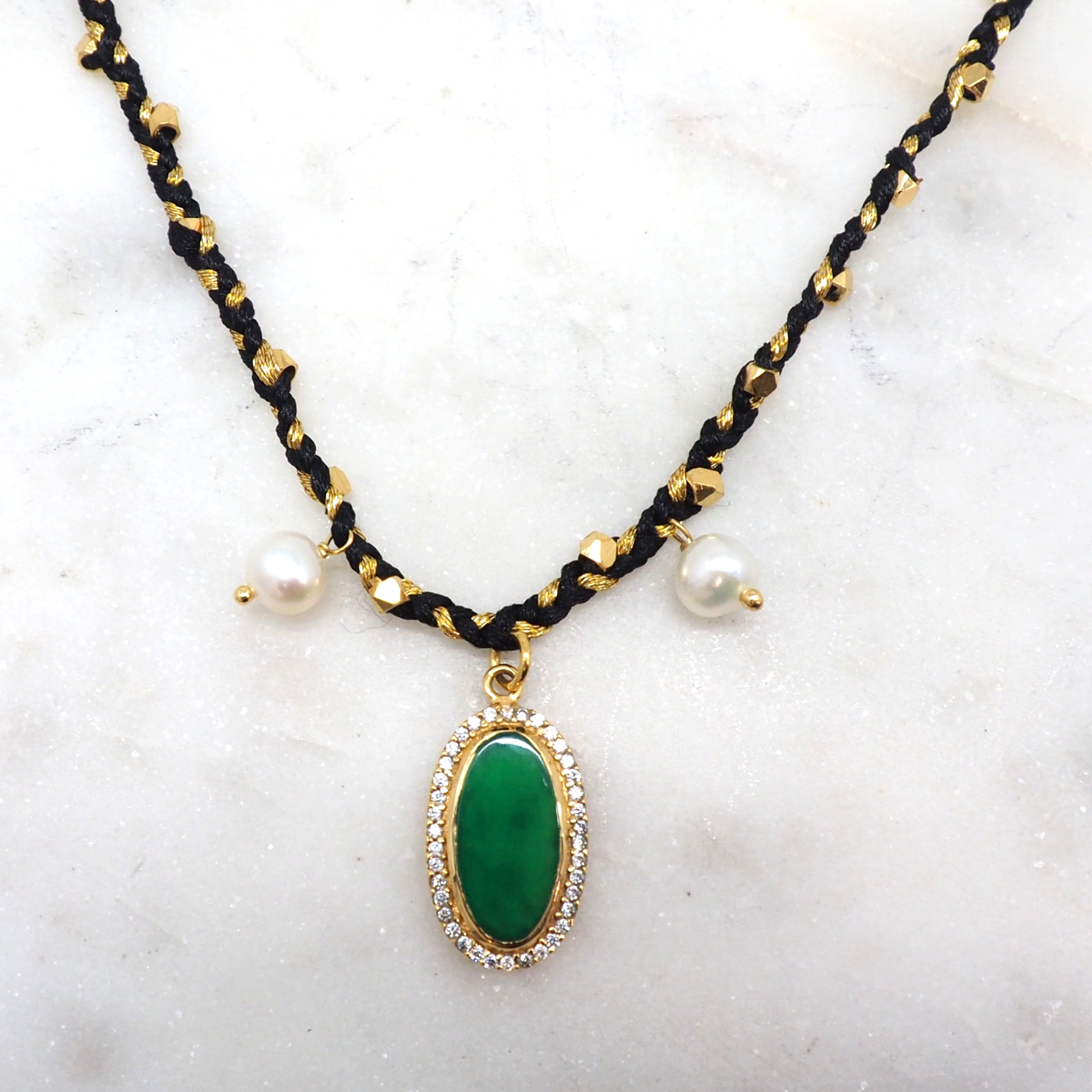 Naia collier - Onyx Verte