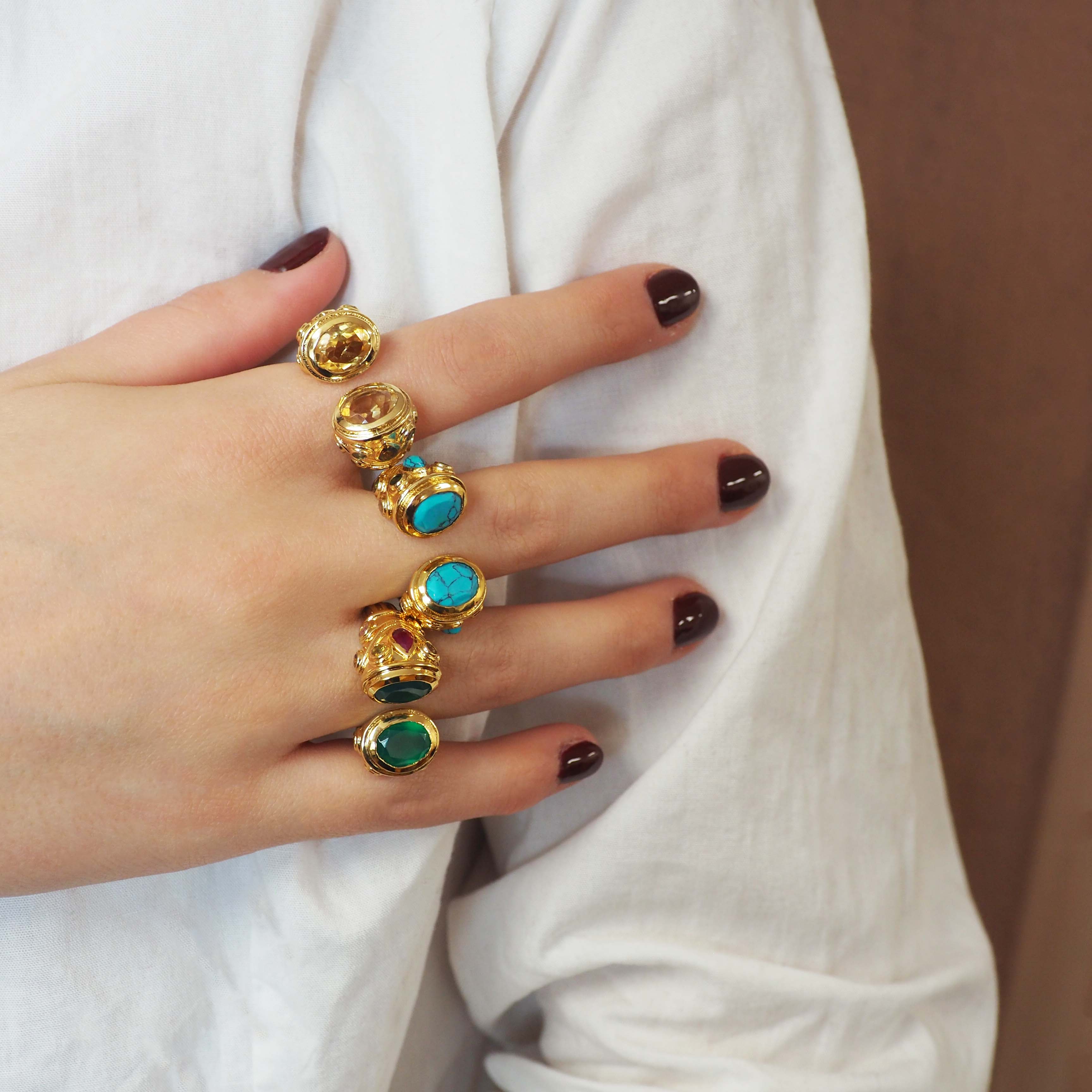 Héritage Bague - Onyx Verte