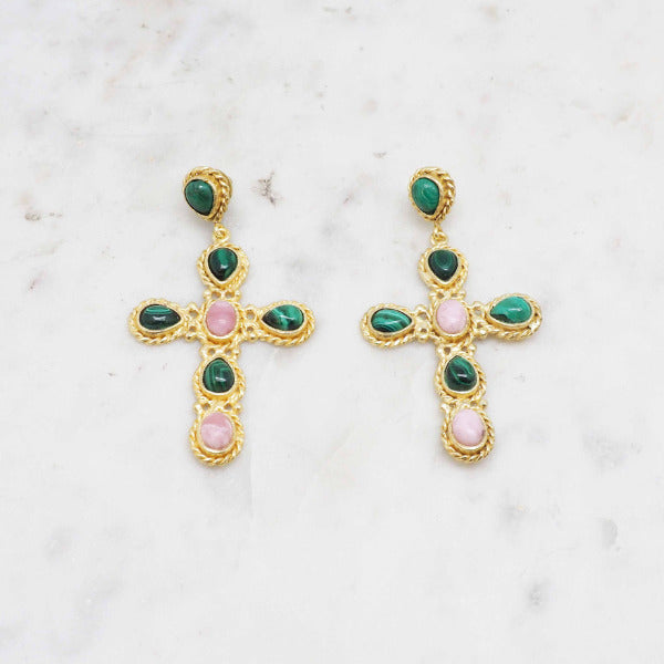 Faith - Malachite Earrings