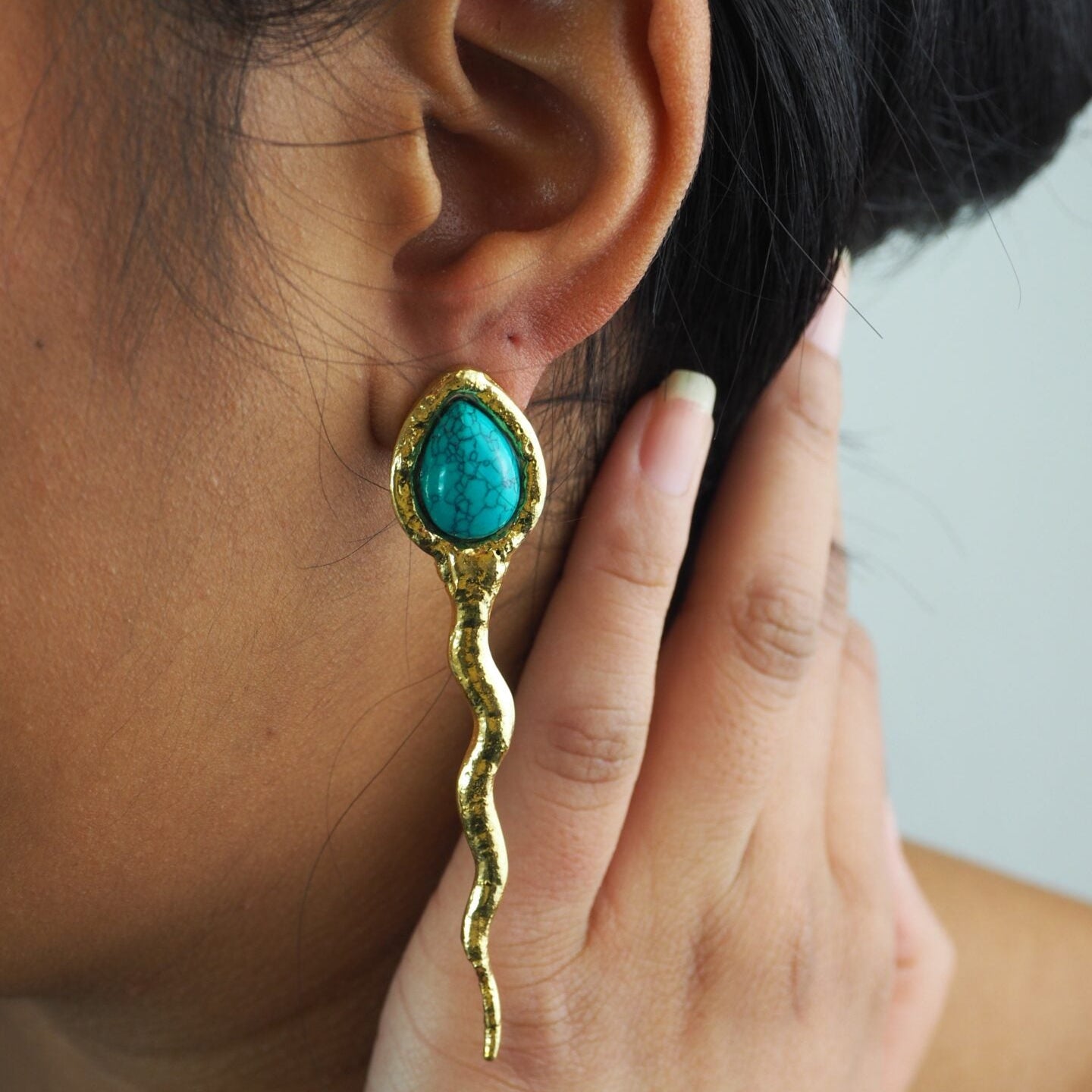 Snake Earrings - Turquoise