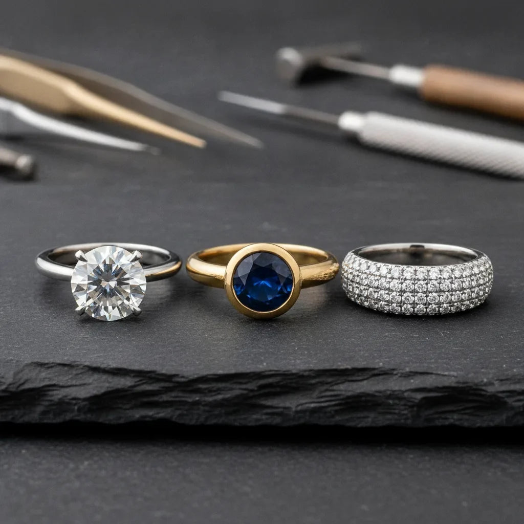 Sertissage des pierres, types et techniques en joaillerie