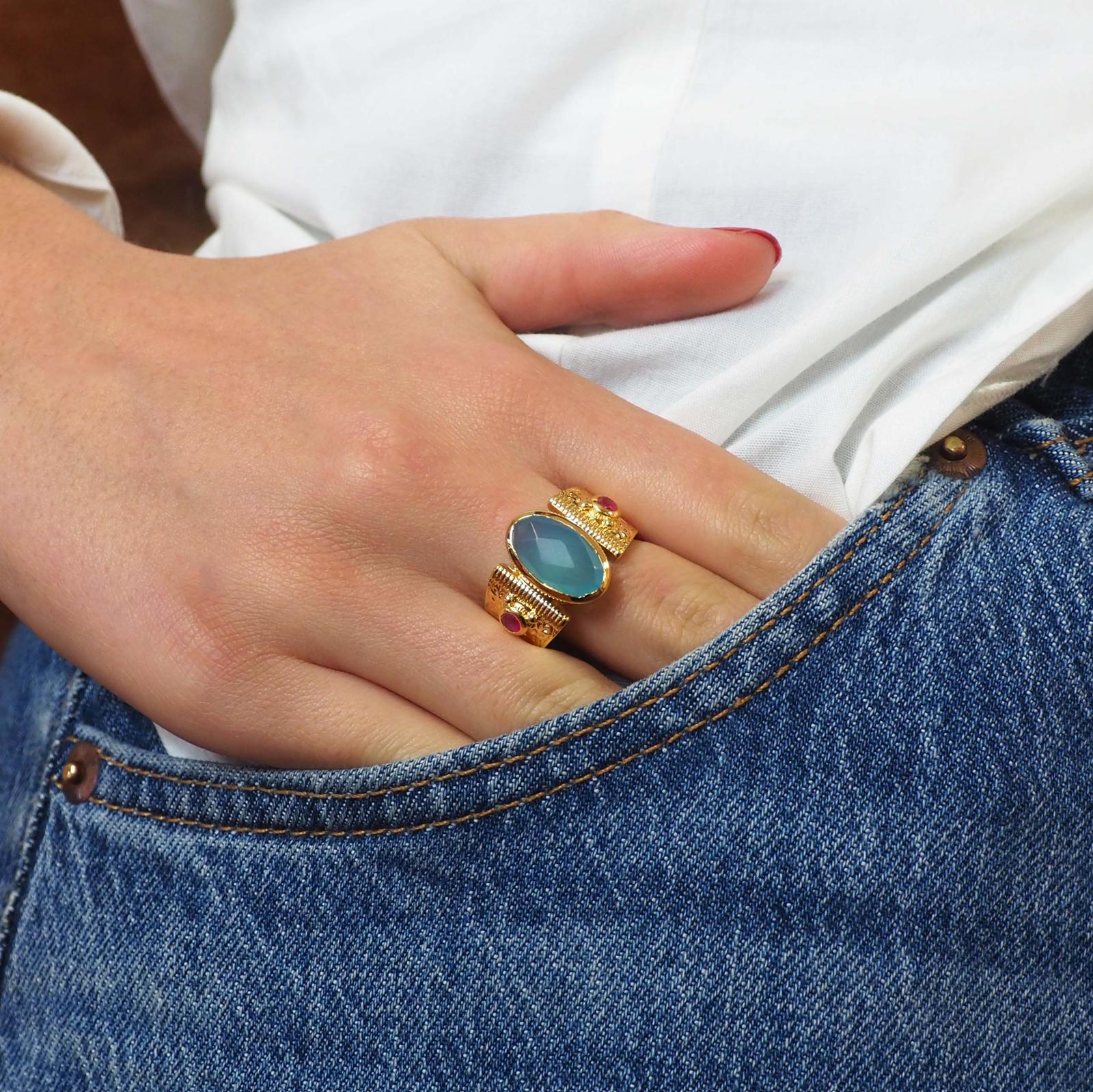 Abigail - Calcédoine Bleue