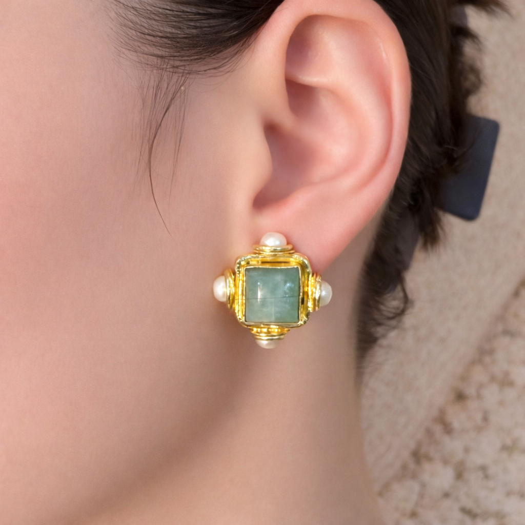 Pocca - Amazonite - Boucles d'oreilles