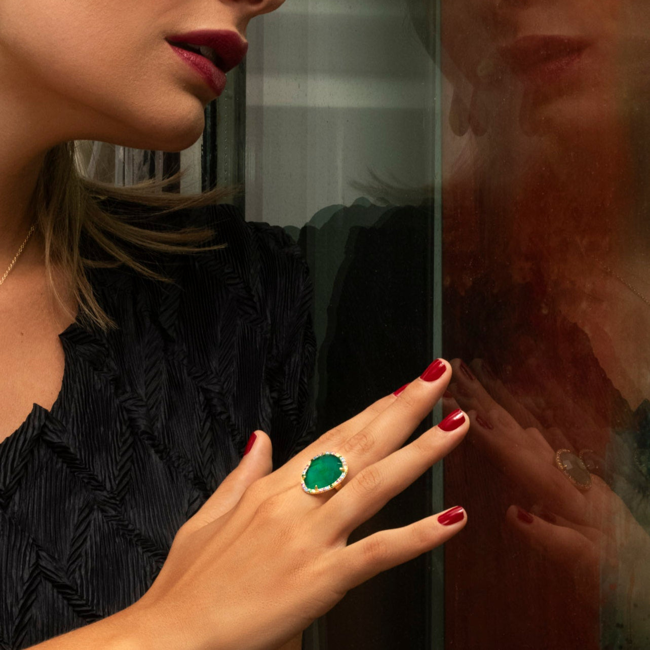 Bague Espoir - Agate verte