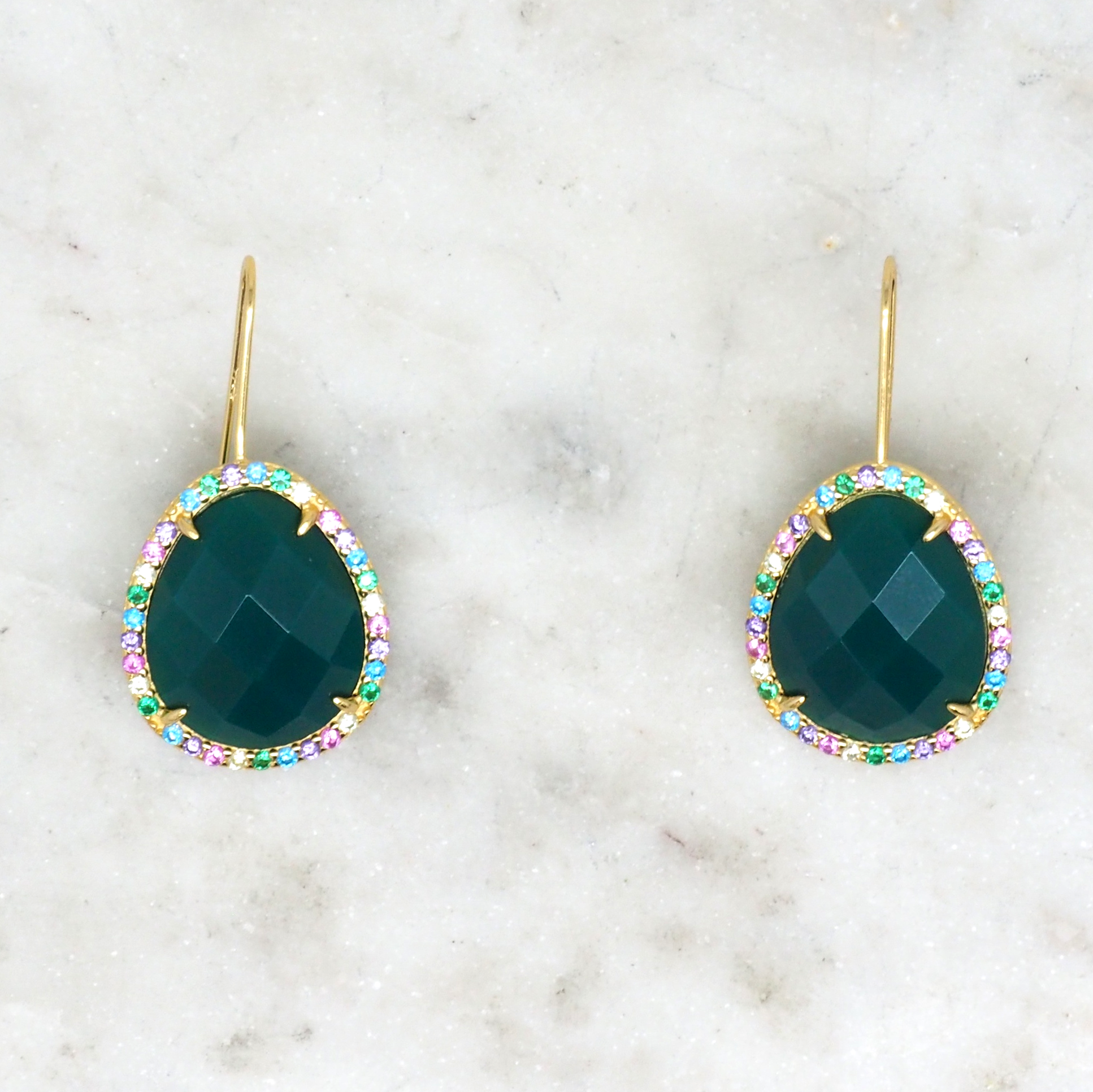 Boucles Espoir - Agate verte