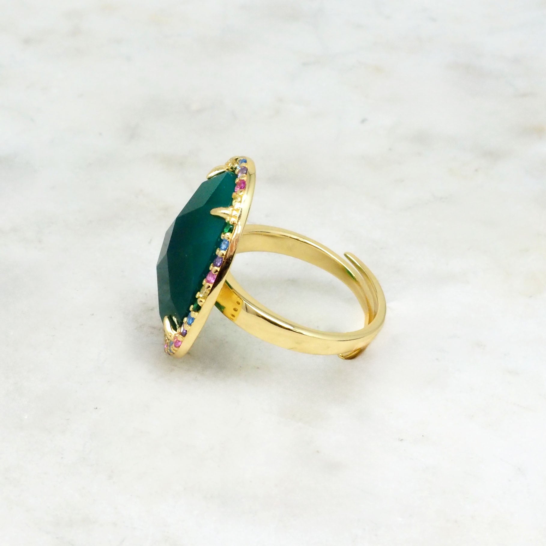 Bague Espoir - Agate verte