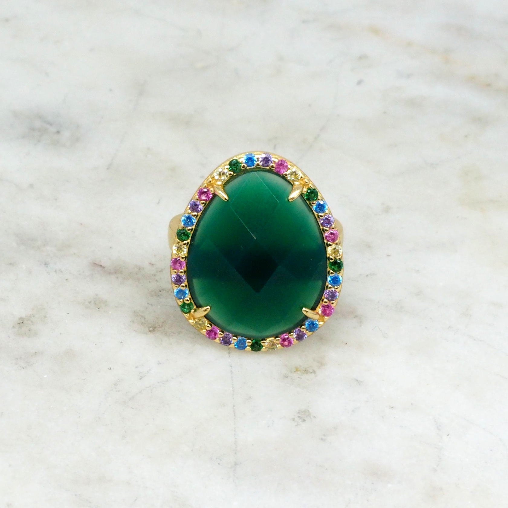 Bague Espoir - Agate verte