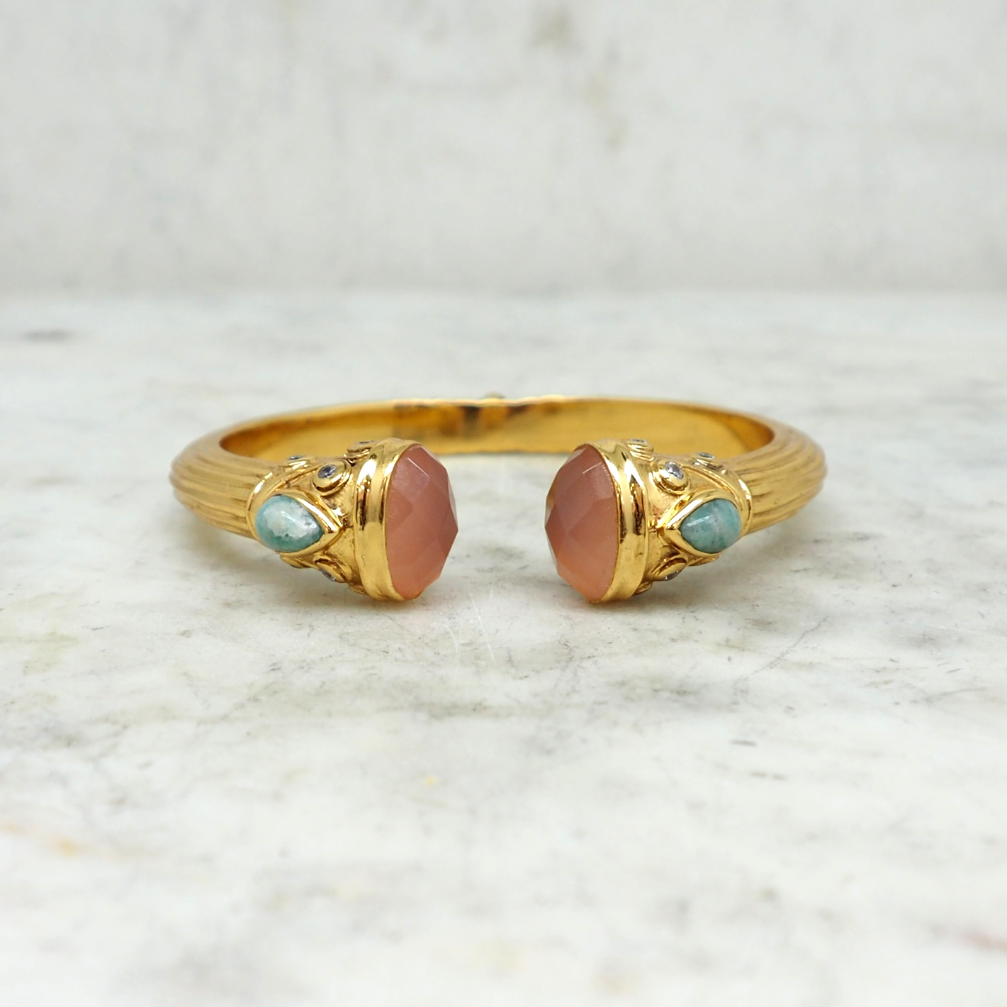 Héritage - Calcedoine rose et Amazonite