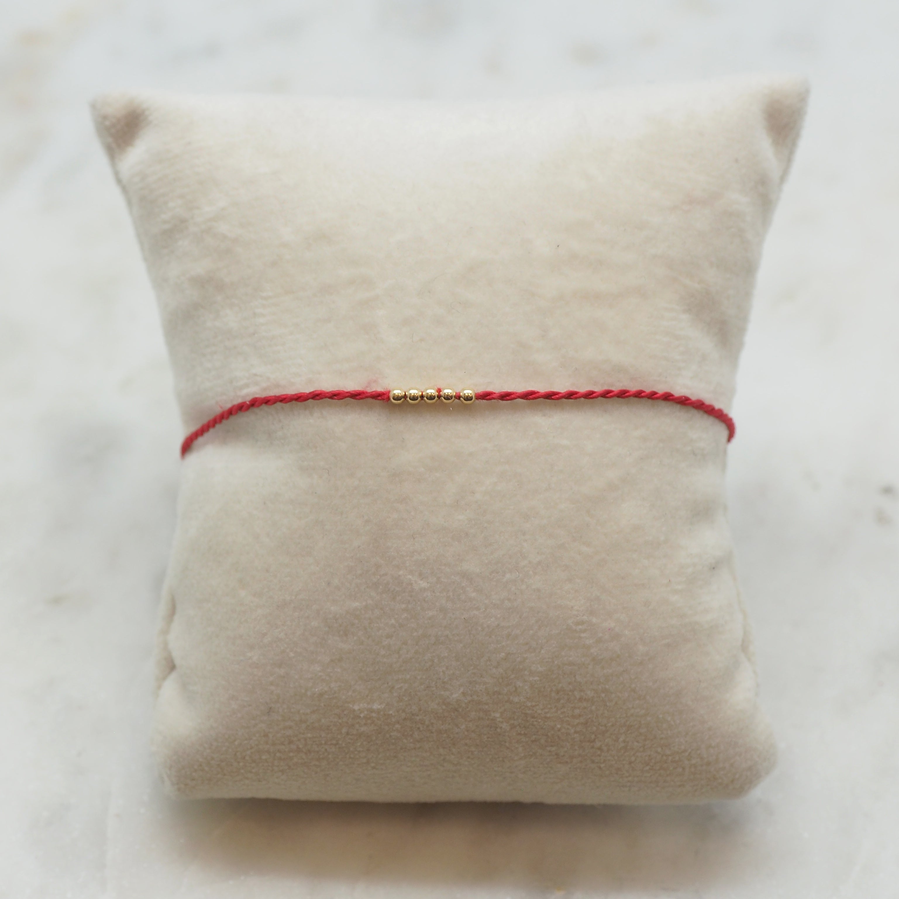 Gold Beads - Red