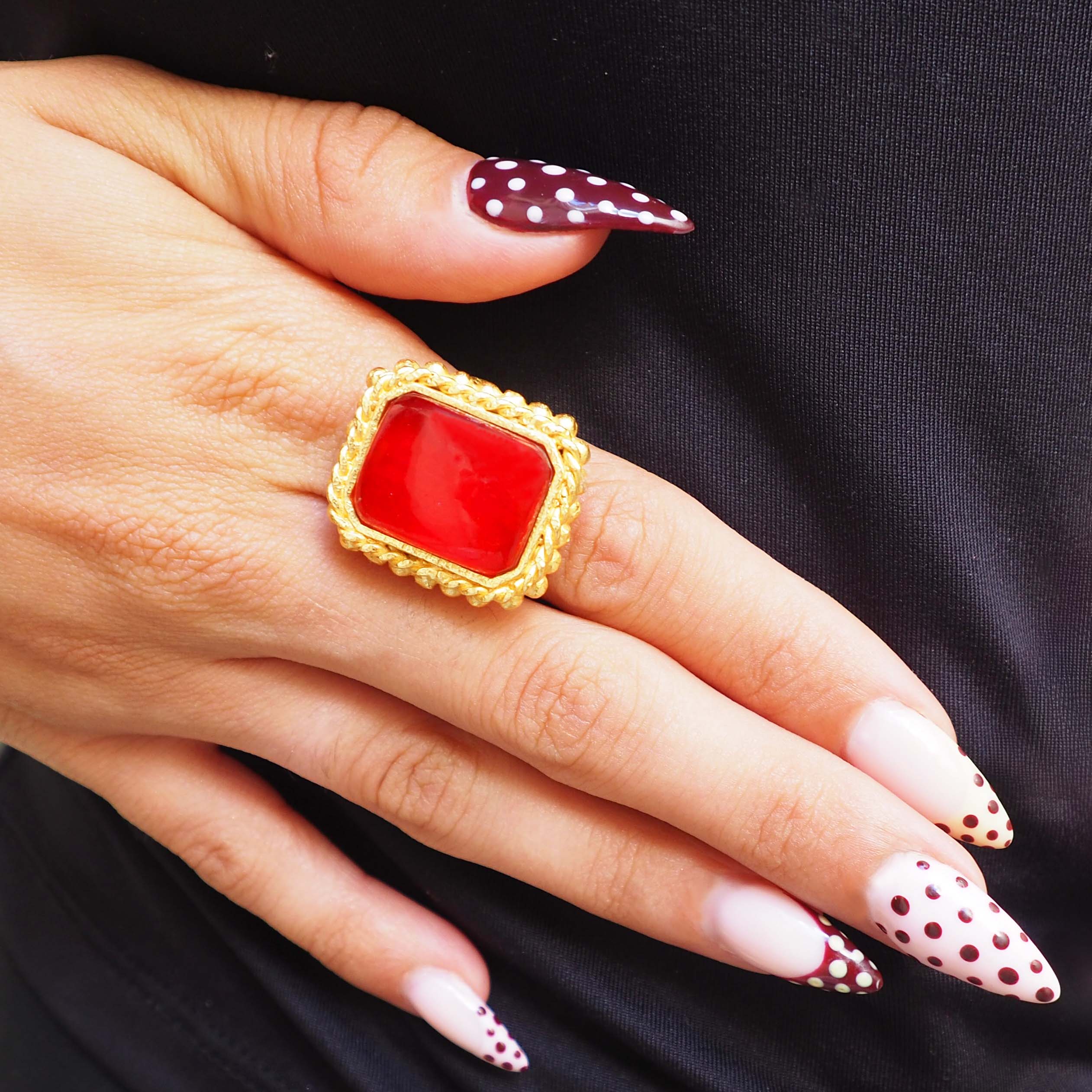 Yana - Bague Quartz Rouge