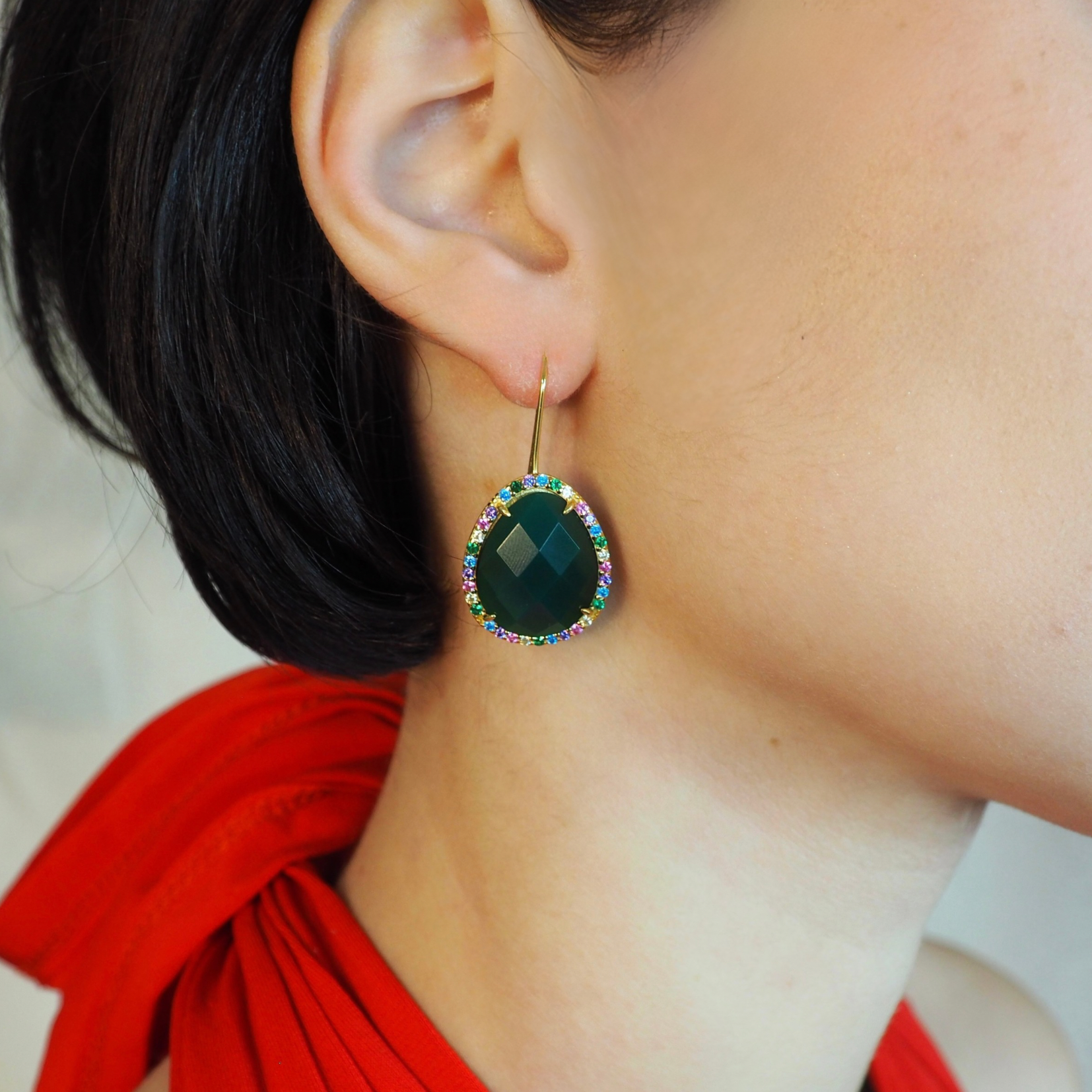 Boucles Espoir - Agate verte