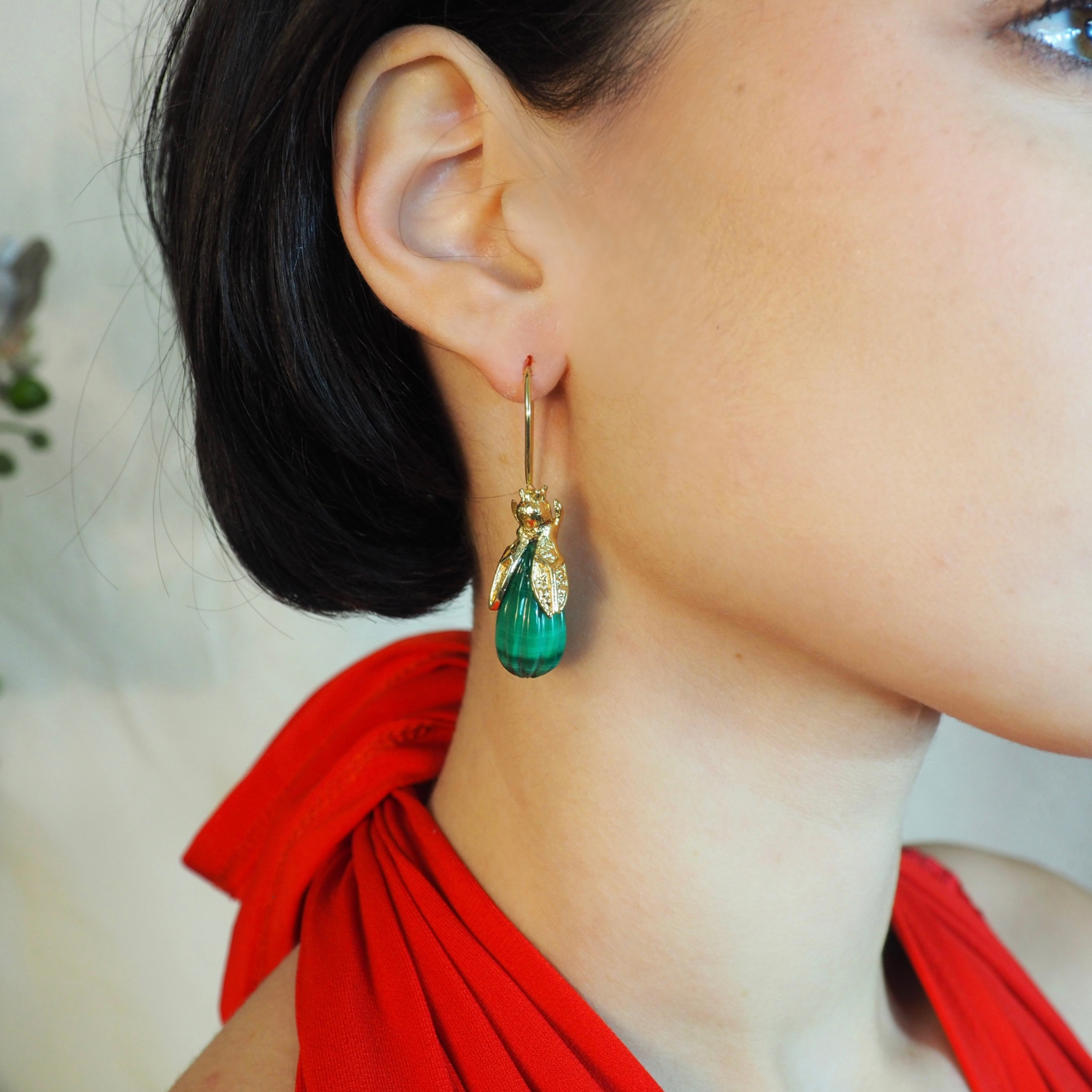 Totem - Boucle d'oreille Malachite