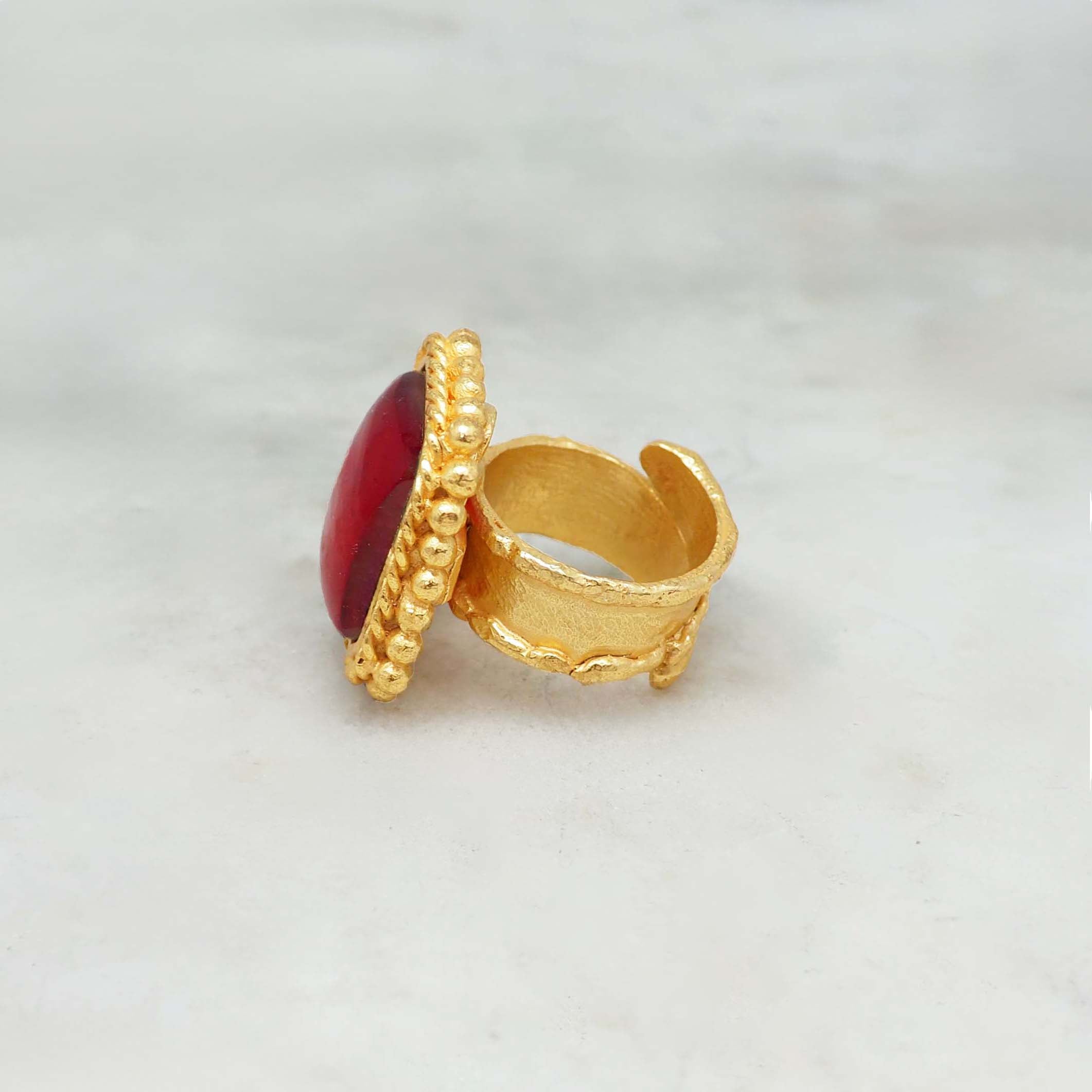 Yana - Bague Quartz Rouge