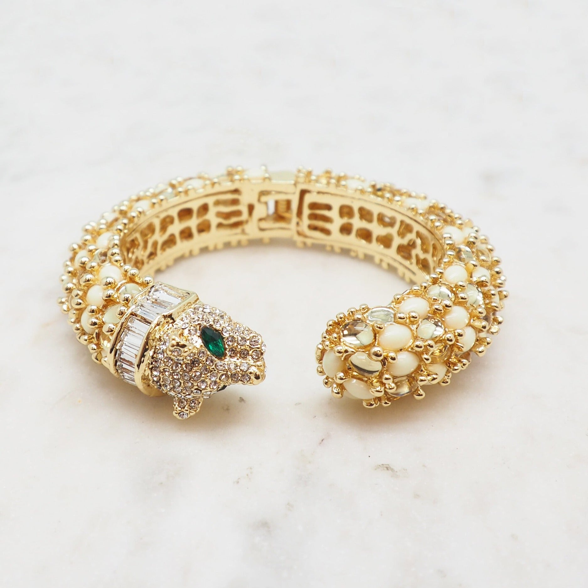 The Tiger Bangle - White and Gold