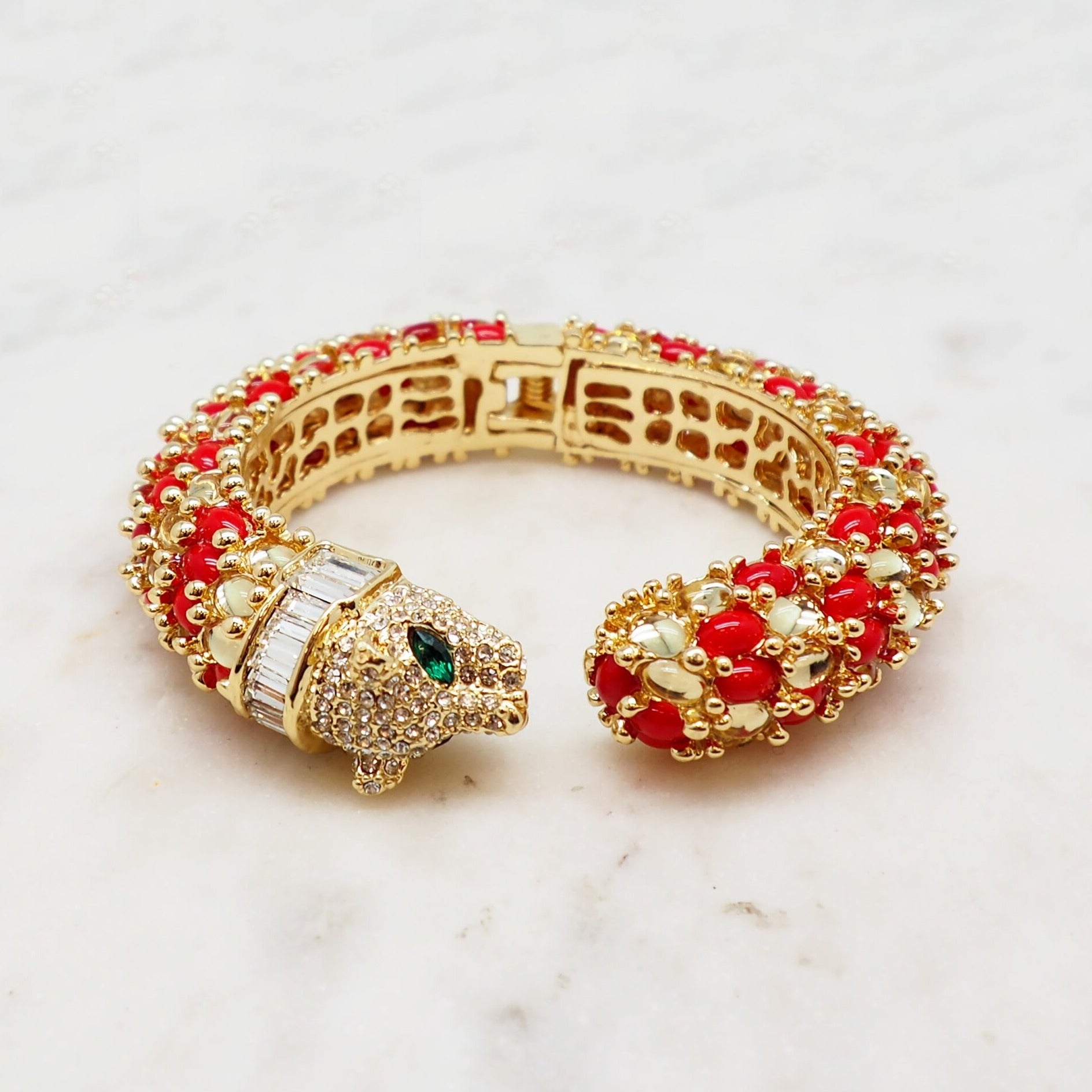 The Tiger Bangle - Red and Gold