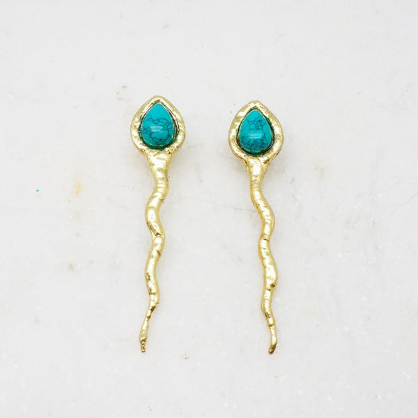 Snake Earrings - Turquoise