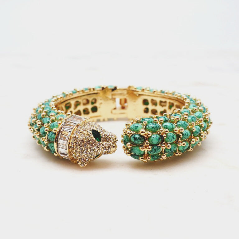 The Tiger Bangle - Marble green